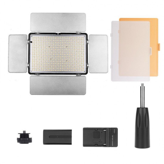 TL-600 LED Video Light Photography Fill Light Adjustable Color Temperature+NP-F550 Battery+Charger+Remote Control