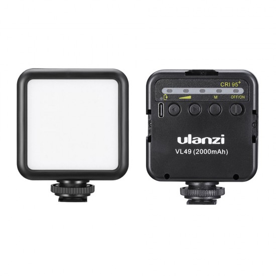 VL49 Mini LED Video Light Photography Lamp 6W Dimmable CRI95+ with Cold Shoe Mount for Canon DSLR Camera VL49 Mini LED Video Light Photography Lamp 6W Dimmable CRI95+ with Cold Shoe Mount for Canon DSLR Camera