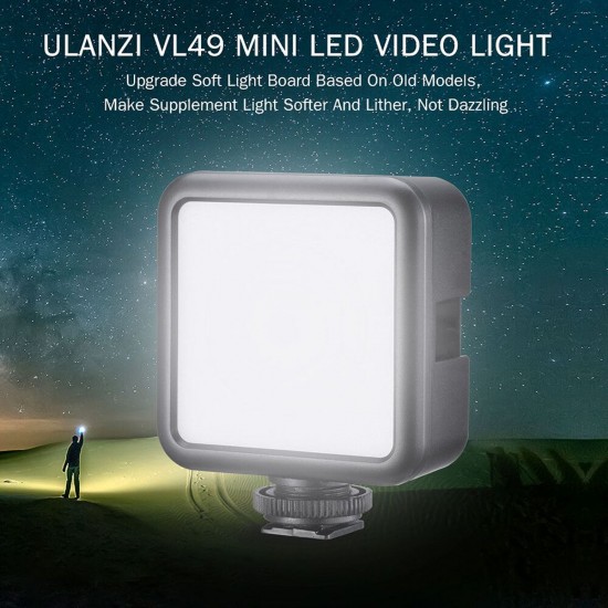 VL49 Mini LED Video Light Photography Lamp 6W Dimmable CRI95+ with Cold Shoe Mount for Canon DSLR Camera VL49 Mini LED Video Light Photography Lamp 6W Dimmable CRI95+ with Cold Shoe Mount for Canon DSLR Camera