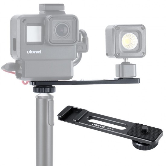 PT-7 Cold Shoe Stand Bracket Vlogging Microphone Flash Light Extension Plate with 1/4 Inch Tripod Screw PT-7 Cold Shoe Stand Bracket Vlogging Microphone Flash Light Extension Plate with 1/4 Inch Tripod Screw