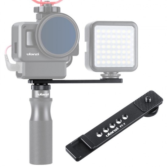 PT-7 Cold Shoe Stand Bracket Vlogging Microphone Flash Light Extension Plate with 1/4 Inch Tripod Screw PT-7 Cold Shoe Stand Bracket Vlogging Microphone Flash Light Extension Plate with 1/4 Inch Tripod Screw