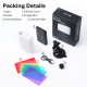 TPU Suction Cup Bracket+VL120 3200K-6500K LED Video Light Vlog Pocket Light Adjustable Color Temperature with Silicone Box