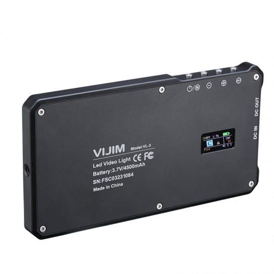 VL-3 RGB LED 3000K-6500K Video Light with OLED Display CRI 96 Vlog Video Photography Fill Light