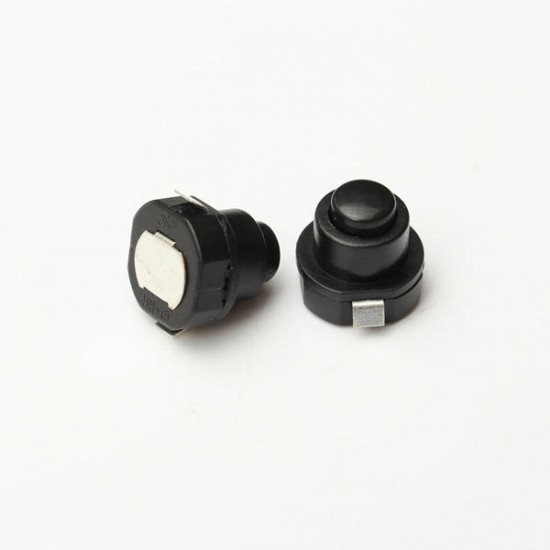 10pcs Flashlight Part Round Push Button Switch For DIY Black