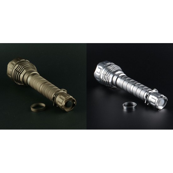 1Pcs Sand Silver Color L2 DIY 18650/26650 Extension Tube Flashlight Body Host Without LED & Driver