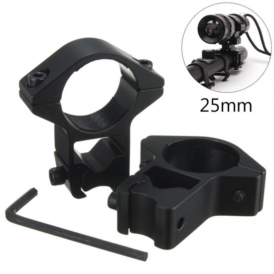 2 Pcs 25mm Diameter Flashlight Holder Aluminum Scope Mount 11mm Dovetail Rail for Hunting Fishing