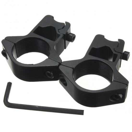 2 Pcs 25mm Diameter Flashlight Holder Aluminum Scope Mount 11mm Dovetail Rail for Hunting Fishing