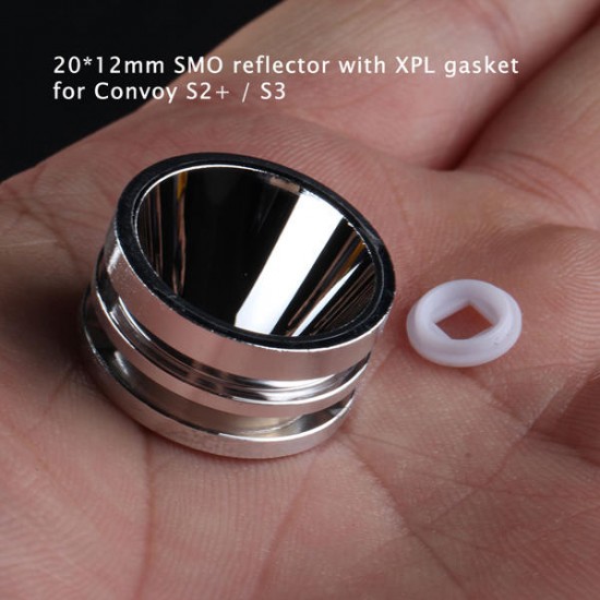 20x12mm Flashlight Smooth Reflector For S2+/S3 With XPL Gasket Flashlight Accessories