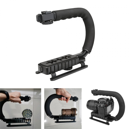 U Shape Labor-saving Adjustable Flashlight Bracket For MF01 MF01S MF02 MF02S Flashlight Stand Camera Video Handle Grip Holder