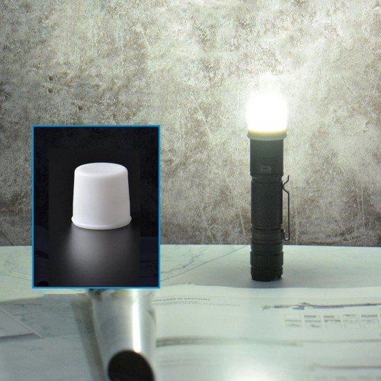 AC1 White Silicone Flashlight Diffuser Compatible with Head Diameter 24.5-26mm Flashlight TO46R TO40R E10 L50S AC1 White Silicone Flashlight Diffuser Compatible with Head Diameter 24.5-26mm Flashlight TO46R TO40R E10 L50S