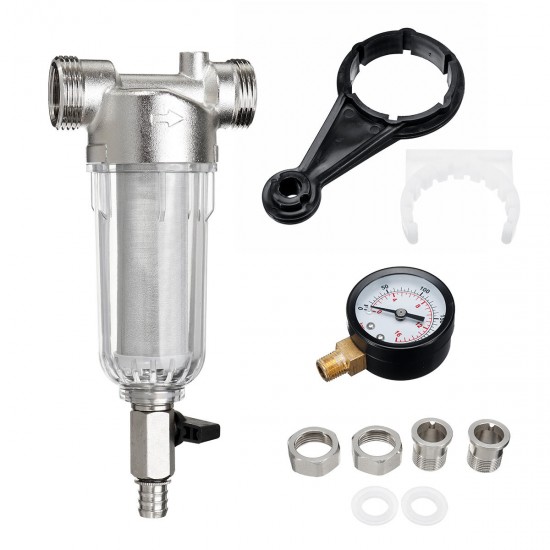 1'' To 3/4'' Pre-filter Large Flow Water Purifier Descaling Tap Brass Prefilter 1'' To 3/4'' Pre-filter Large Flow Water Purifier Descaling Tap Brass Prefilter