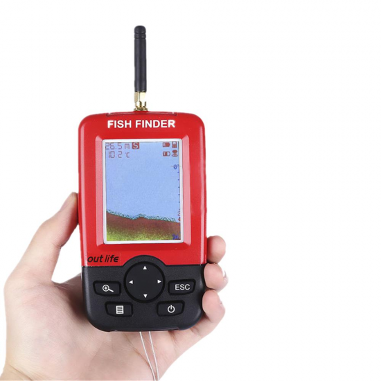 125KHz Portable Fish Finder Sonar Sounder Alarm Transducer LCD Display Screen Fish Finder 100M Fishing Wireless Echo With White LED Backlight