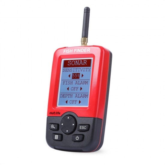 125KHz Portable Fish Finder Sonar Sounder Alarm Transducer LCD Display Screen Fish Finder 100M Fishing Wireless Echo With White LED Backlight 125KHz Portable Fish Finder Sonar Sounder Alarm Transducer LCD Display Screen Fish Finder 100M Fishing Wireless Echo With White LED Backlight