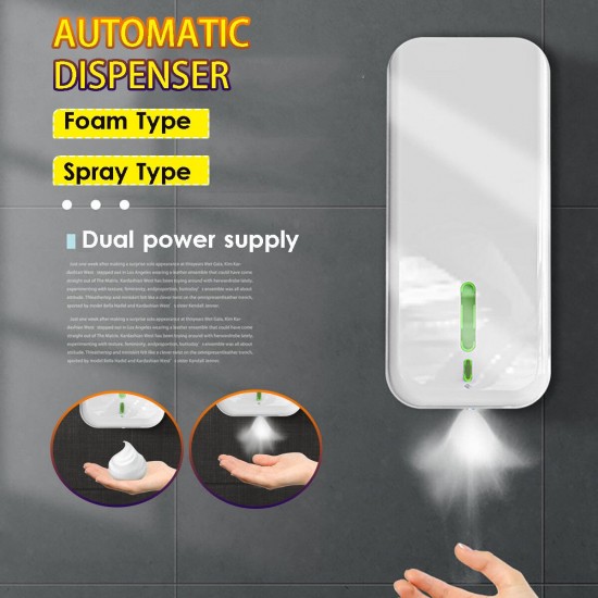 1500ML Automatic Infrared Sensor Touchless Foam/Spray Liquid Soap Dispenser