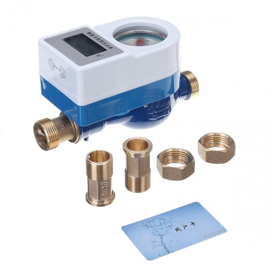 15/20mm Smart Cold Water Meter Wireless Copper Measuring Tap Home Garden Water Flow Sensor