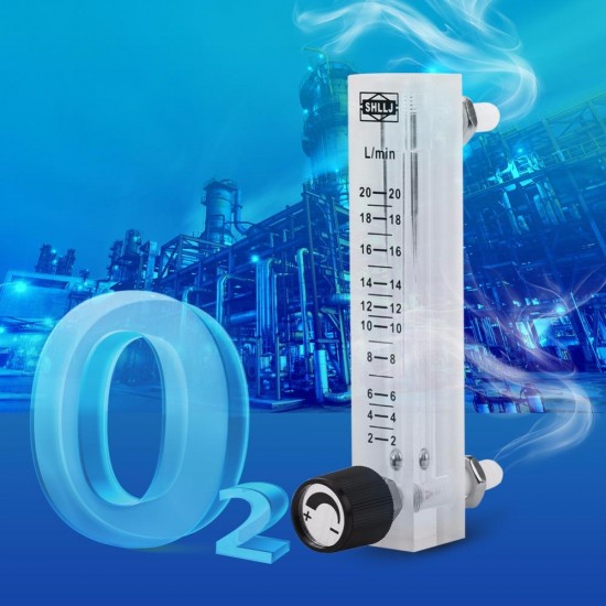2-20 LPM Gas Flow Meter LZQ-7 Flow Meter with Control Valve for Oxygen/Air/Gas Measurement