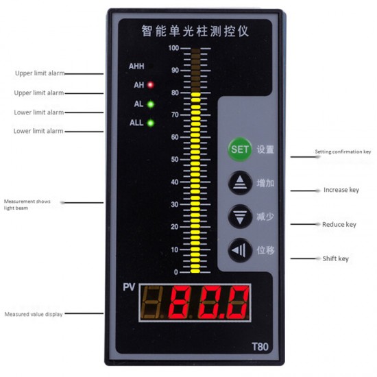 4-20MA Level Sensor Liquid Sensor Water Level Display Instrument / Beam Digital Display Control Instrument Level Transmitter