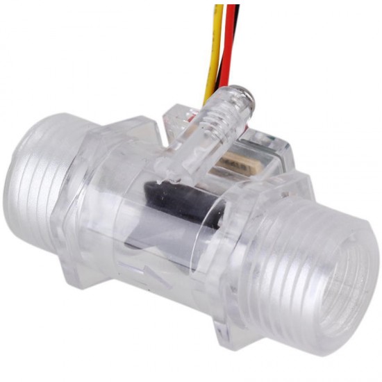 G1/2inch DN15 Transparent Water Flow Meter Flow Meter Hall Flow Sensor Indicator Counter