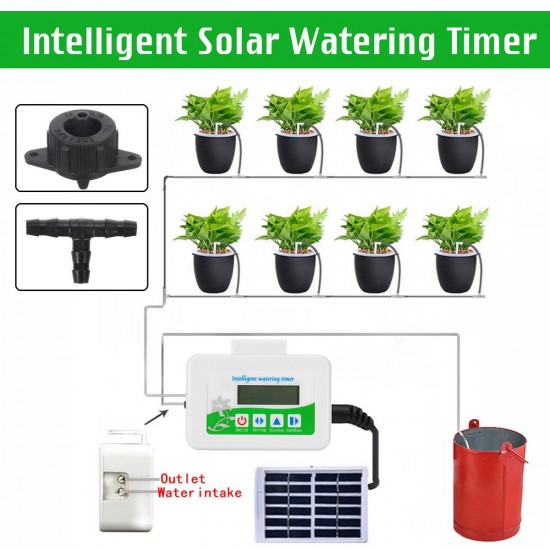 Intelligent Watering Timer Automatic Solar Water Controlle Irrigation System Kit Intelligent Watering Timer Automatic Solar Water Controlle Irrigation System Kit