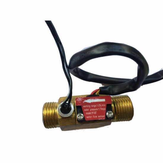 LCD Display Digital Flow Meter+Brass Flow Sensor Temperature Measuring YF-B7 Hall Sensor Meter Switch