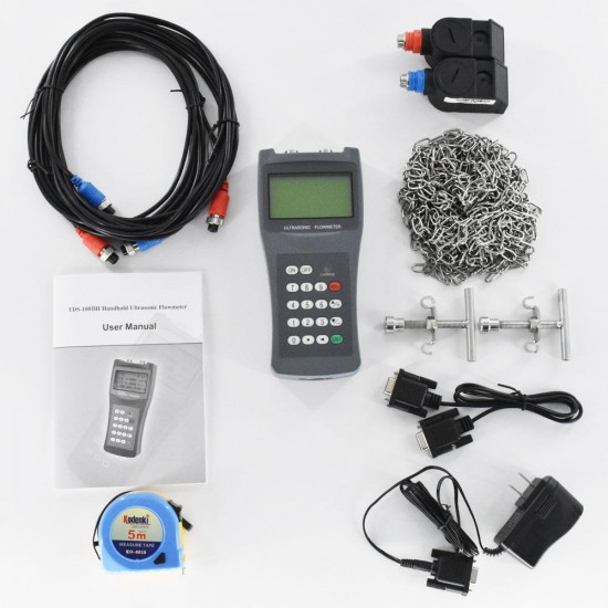 TDS-100H DN50-700mm M2 Transducer Portable Digital Ultrasonic Liquid Flowmeter Handheld Flow Meter