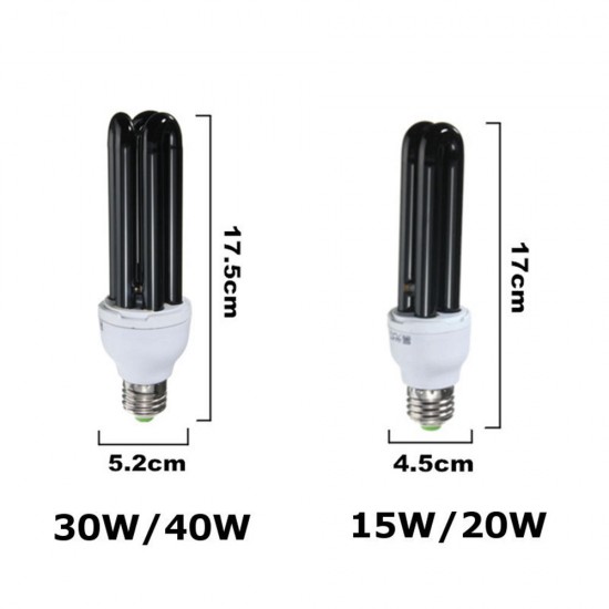 DC12V E27 15W 20W 30W 40W Straight Shape Purple Fluorescent Blacklight CFL Light Bulb Lamp