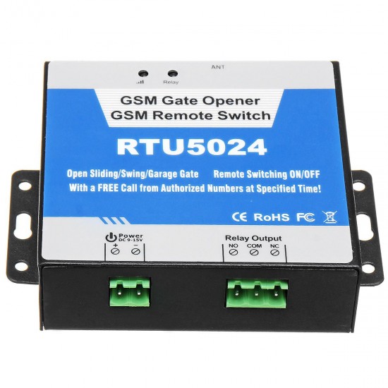 RTU5024 GSM Door Gate Opener Remote Control Switch Free Call SMS With Long Antenna RTU5024 GSM Door Gate Opener Remote Control Switch Free Call SMS With Long Antenna