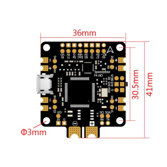 Speedy Bee F4 V2.0 AIO 3-6S Bluetooth Flight Controller OSD w/ LC Filter 5/9V GPS Barometer Module for RC Drone Speedy Bee F4 V2.0 AIO 3-6S Bluetooth Flight Controller OSD w/ LC Filter 5/9V GPS Barometer Module for RC Drone