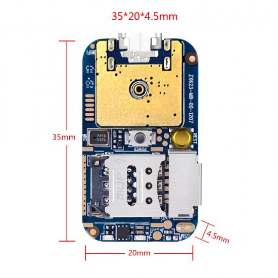 ZX623W GPS Tracker Module GSM Wifi LBS Locator PCBA SOS Web APP TF Card SMS CoordinateTracking Voice Recorder ZX623W GPS Tracker Module GSM Wifi LBS Locator PCBA SOS Web APP TF Card SMS CoordinateTracking Voice Recorder