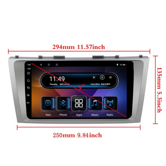 Android 8.1 Car Radio Stereo 9 Inch Capacitive Touch Screen Car GPS Navigation For Toyota Camry 2008 - 2011