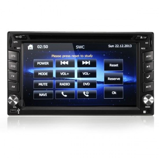 GPS Navigation HD 2DIN 6.2 Inch Car Stereo DVD Player bluetooth iPod MP3 Camera