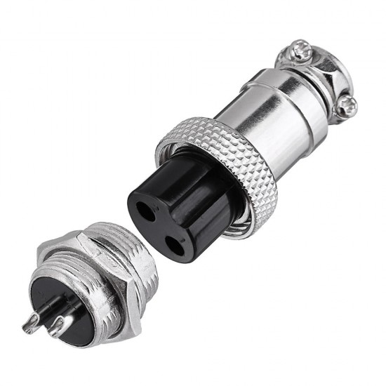 1Set GX16-2 Pin Male And Female Diameter 16mm Wire Panel Connector GX16 Circular Aviation Connector Socket Plug