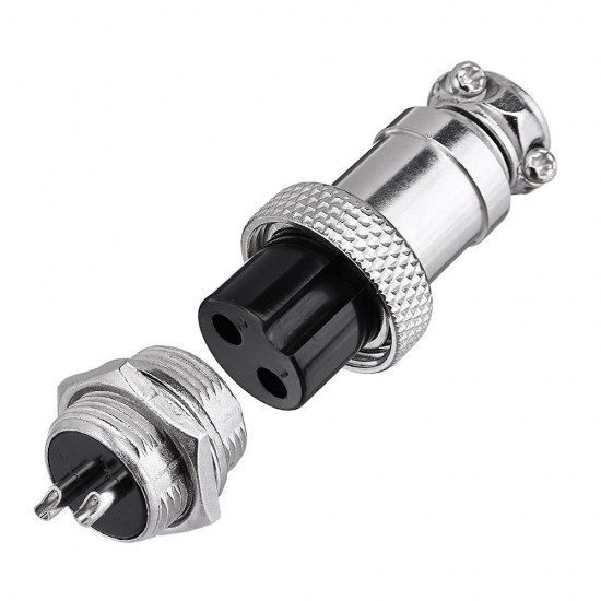 20pcs GX16-2 Pin Male And Female Diameter 16mm Wire Panel Connector GX16 Circular Aviation Connector Socket Plug