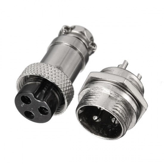 GX16 3 Pin 16mm Male & Female Wire Panel Circular Connector Aviation Socket Plug