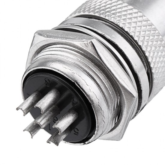 5pcs GX20 6 Pin 20mm Male & Female Wire Panel Circular Connector Aviation Socket Plug