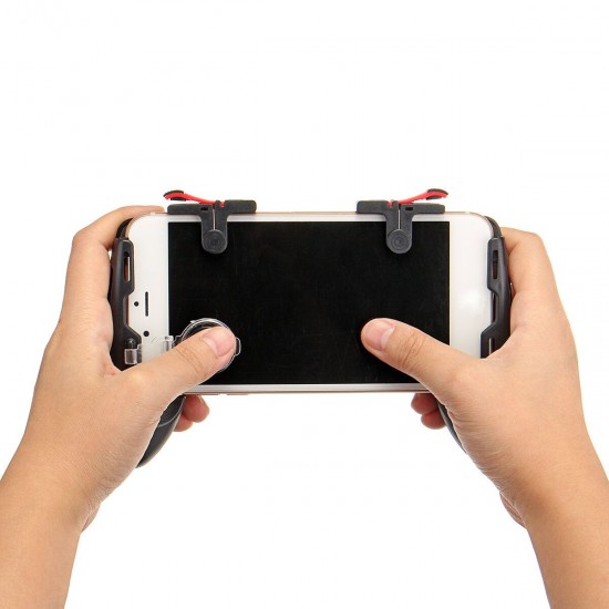 4 In 1 ABS Black Game Controller Trigger Shooter Gamepad with Fire Key for PUBG Compatible with Smartphones 4 In 1 ABS Black Game Controller Trigger Shooter Gamepad with Fire Key for PUBG Compatible with Smartphones