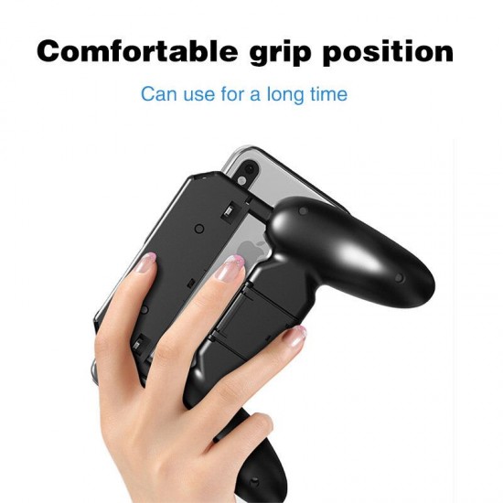 S6-W10 PUBG Game Controller Gamepad Trigger Shooter for PUBG Mobile Game with Foldable Phone Holder for Android iOS Phones