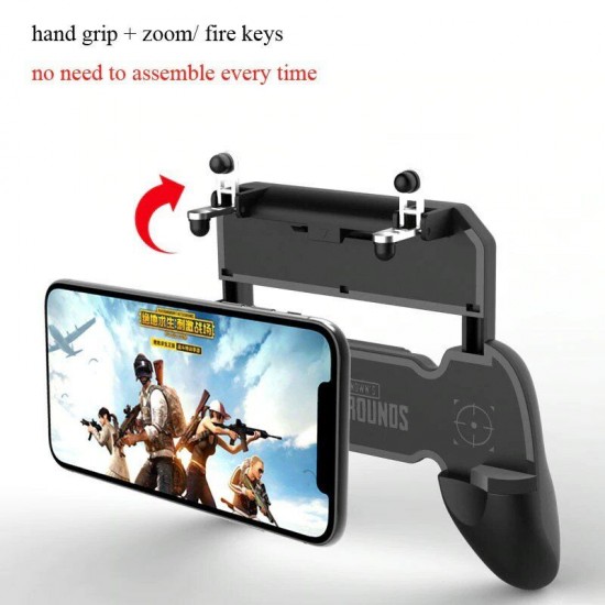 S6-W10 PUBG Game Controller Gamepad Trigger Shooter for PUBG Mobile Game with Foldable Phone Holder for Android iOS Phones