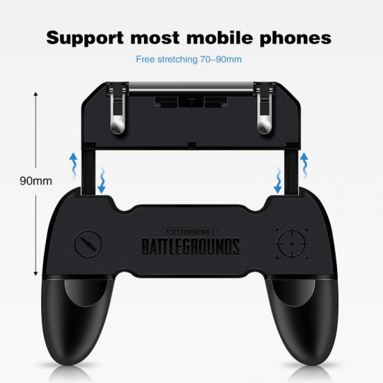 S6-W10 PUBG Game Controller Gamepad Trigger Shooter for PUBG Mobile Game with Foldable Phone Holder for Android iOS Phones S6-W10 PUBG Game Controller Gamepad Trigger Shooter for PUBG Mobile Game with Foldable Phone Holder for Android iOS Phones