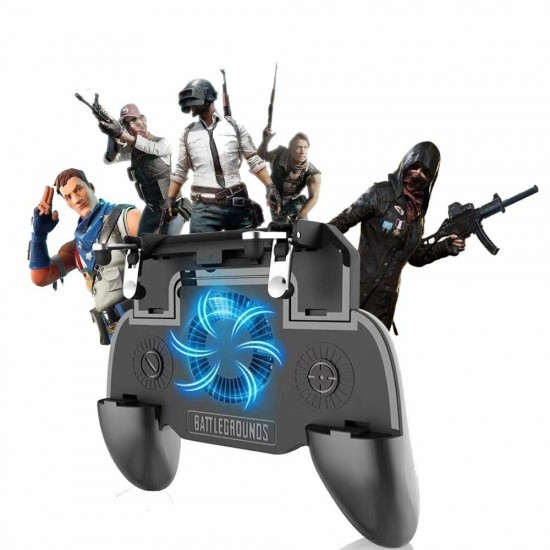 S8-SR PUBG Game Controller Gamepad Trigger Shooter for PUBG Mobile Game with Rear Fan for Android iOS Phones