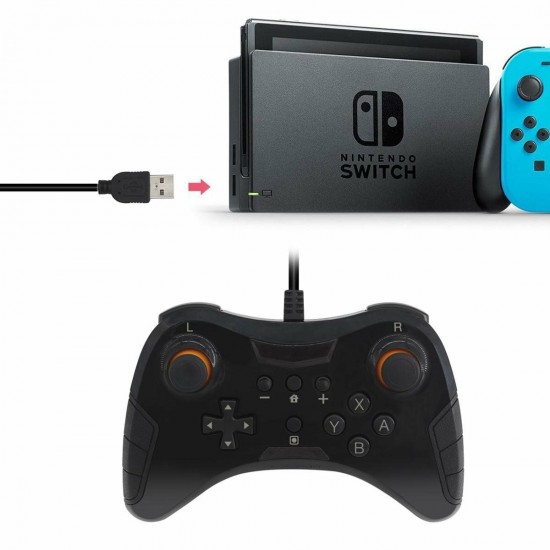 TNS-901 For Nintendo Switch Pro USB Cable Wired Game Controller Gamepad+male Type-C to USB adapter