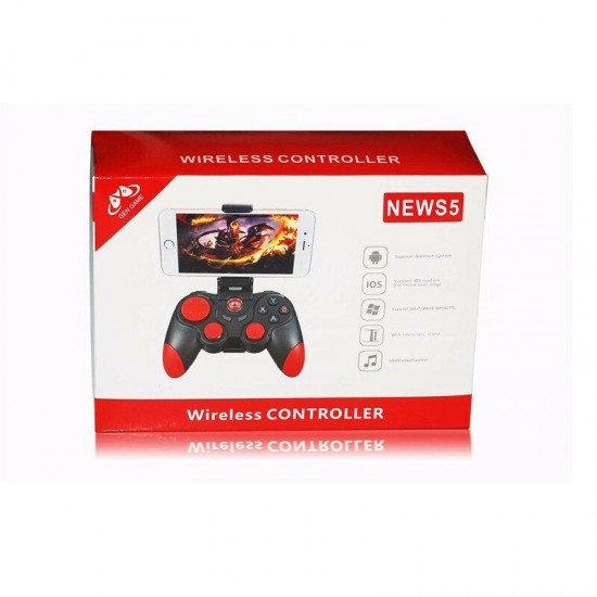 NEW S5 Wireless Bluetooth Game Controller Game Pads With Bracket for iOS Android Mobile Phone Tablet PC PS3 Game Console Gamepad