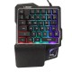 K7 RGB LED Backlit Gaming Keyboard 35 Keys Single Hand Gaming Keyboard Mouse for PUBG Mobile Games