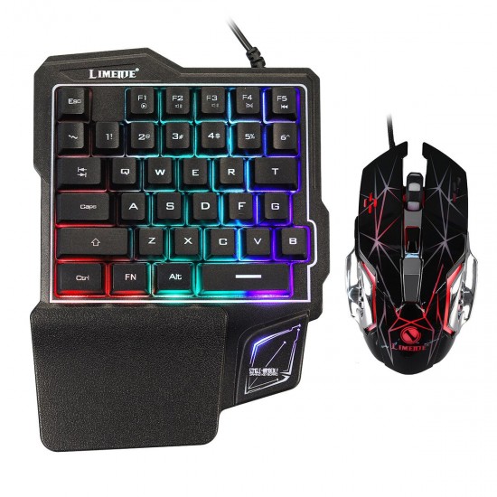 K7 RGB LED Backlit Gaming Keyboard 35 Keys Single Hand Gaming Keyboard Mouse for PUBG Mobile Games K7 RGB LED Backlit Gaming Keyboard 35 Keys Single Hand Gaming Keyboard Mouse for PUBG Mobile Games