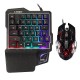 K7 RGB LED Backlit Gaming Keyboard 35 Keys Single Hand Gaming Keyboard Mouse for PUBG Mobile Games