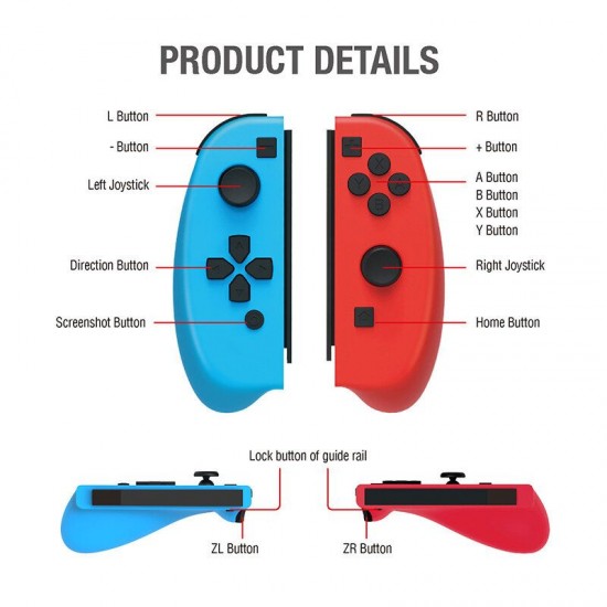 Left + Right Game Controller For Nintendo Switch Joy-Con Gamepad Console Joypad