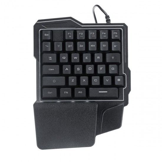 Mini One-Handed Wired 35 Key Gaming Keyboard RGB Led Backlit USB Game Control for PUBG