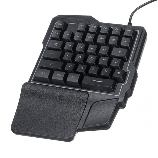 Mini One-Handed Wired 35 Key Gaming Keyboard RGB Led Backlit USB Game Control for PUBG