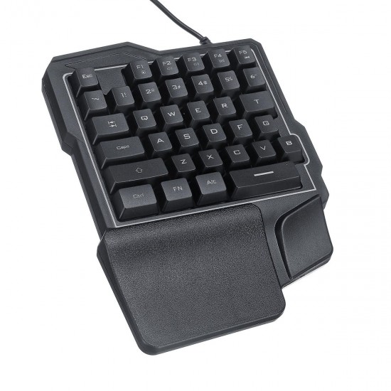 Mini One-Handed Wired 35 Key Gaming Keyboard RGB Led Backlit USB Game Control for PUBG