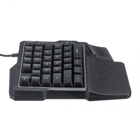 Mini One-Handed Wired 35 Key Gaming Keyboard RGB Led Backlit USB Game Control for PUBG